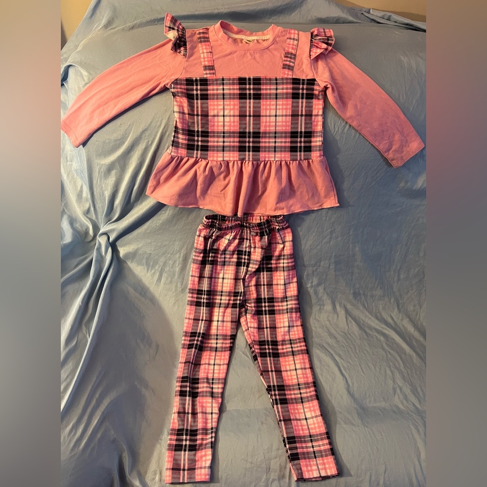 Plaid Pink Girls 2-piece outfit